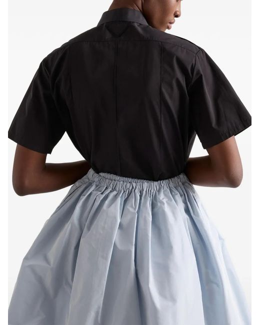 Prada Black Short-Sleeved Poplin Shirt
