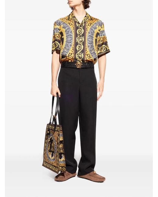 Versace Brown Medusa Leather Loafers for men