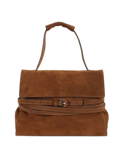 Moschino Brown Tie Me Shoulder Bag