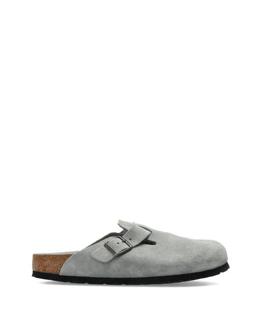 Birkenstock White Boston Buckle-Fastening Sandals