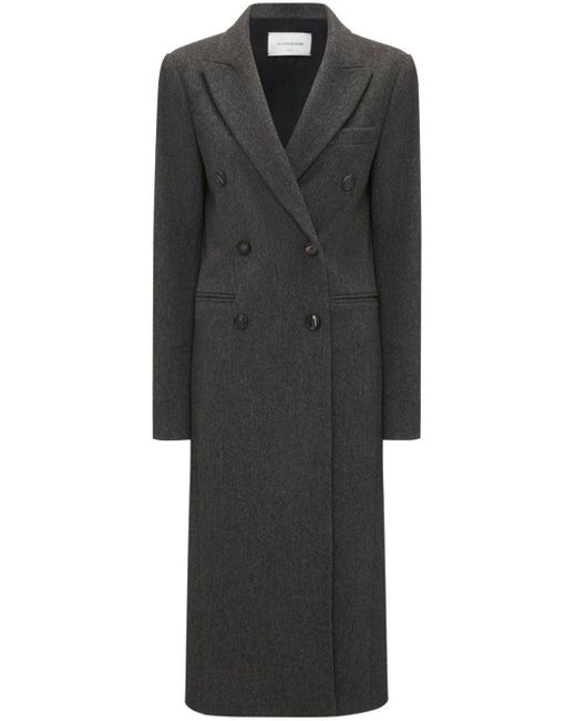 Victoria Beckham Black Double-breasted Wool Coat