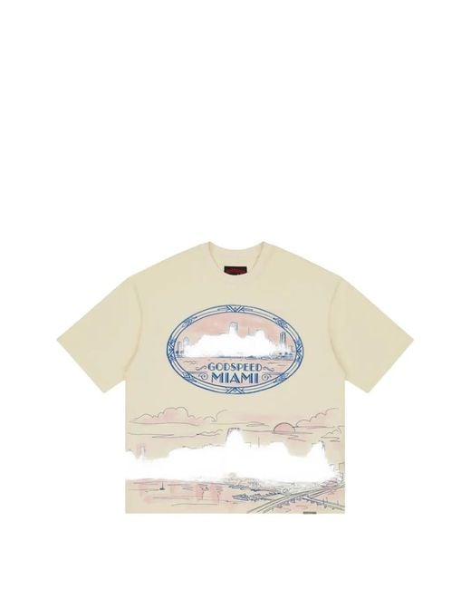 Godspeed White Miami Skyline Graphic-Print T-Shirt for men