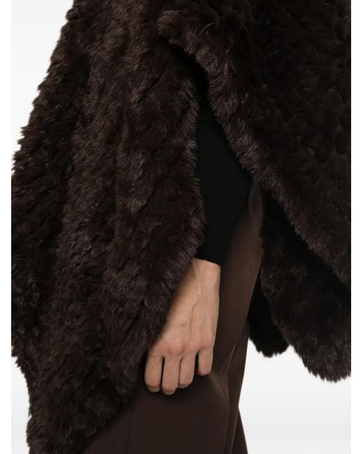 Pinko Black Faux-Fur Cape