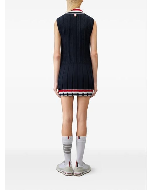 Thom Browne Blue Striped Cable Mini Dress