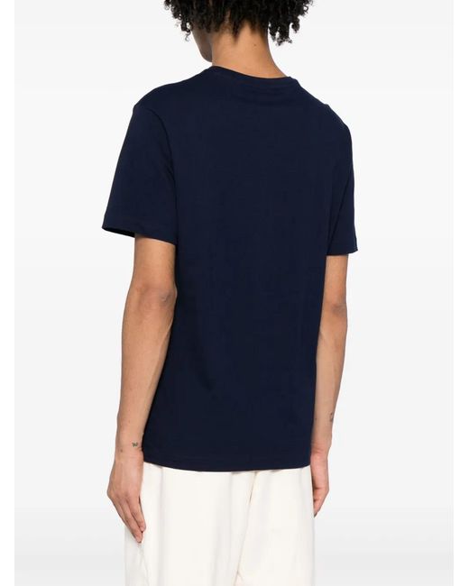 Lacoste Blue Logo-Patch V-Neck T-Shirt for men