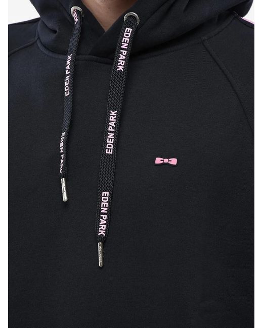 Eden Park Blue Logo-Embroidered Drawstring Hoodie for men
