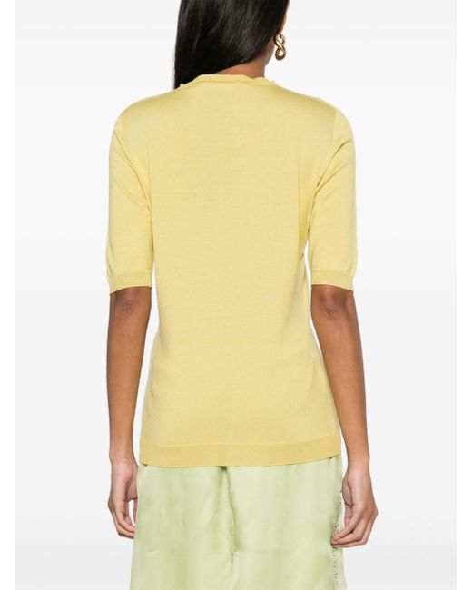 Fabiana Filippi Yellow Short-sleeve Knitted Jumper