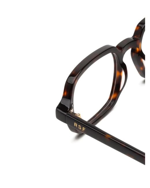 Retrosuperfuture Brown Rectangle-Frame Tortoiseshell Glasses