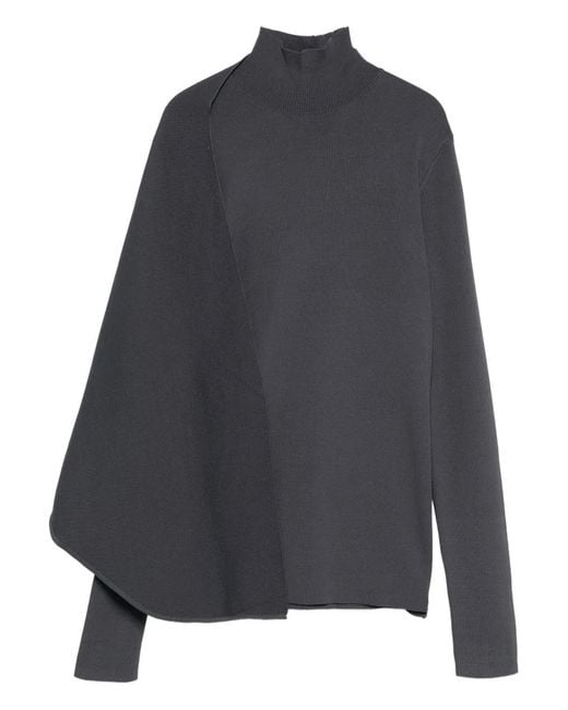 Entire studios Gray High-Neck Wrap Sweater
