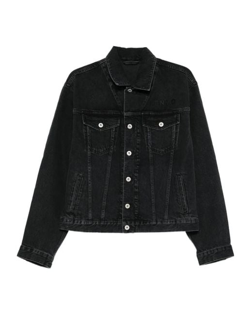 KENZO Black Boke Flower Denim Jacket for men