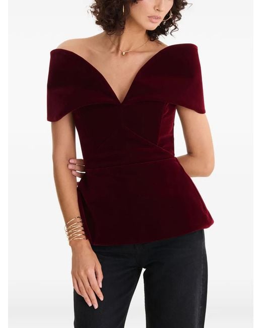 MOOS STUDIO Velvet-Textured Top