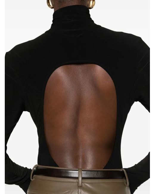 Norma Kamali Black Turtle-Neck Bodysuit