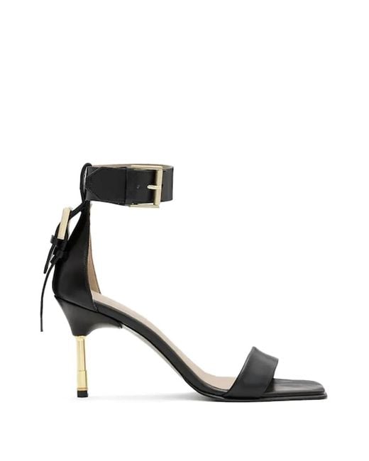 AllSaints Black Buckle Strap Sandals