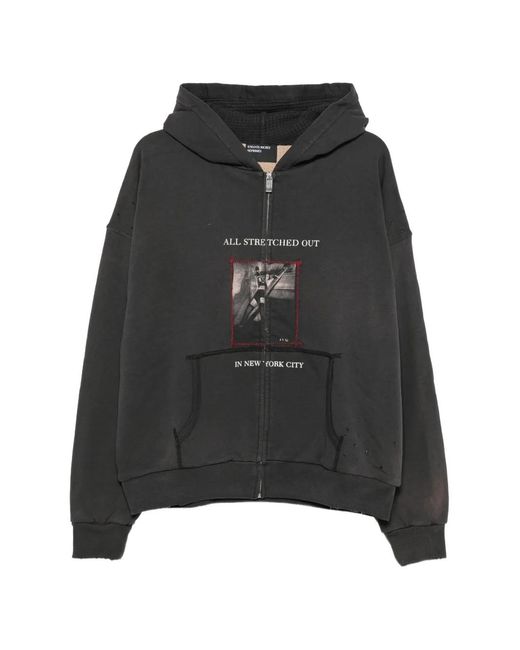 Enfants Riches Deprimes Black Graphic-Print Distressed Hoodie for men