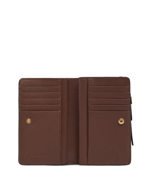 Piquadro Red Bifold Leather Wallet
