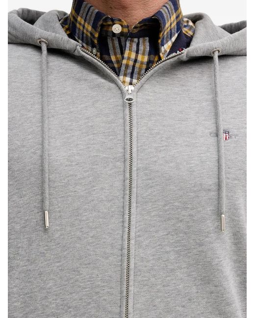 Gant Gray Zip-Up Hoodie for men