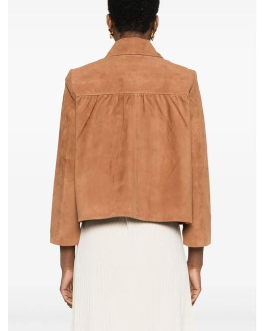 Ba&sh Brown Suede Leather Jacket