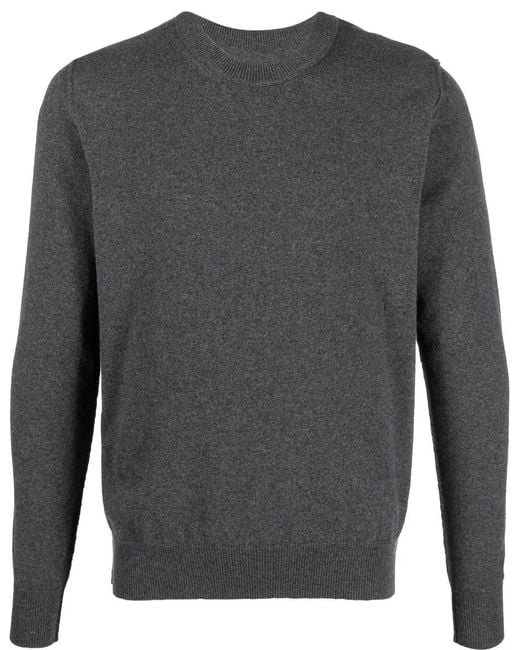 Maison Margiela Gray Cashmere Crewneck Sweater With Minimalist Design for men