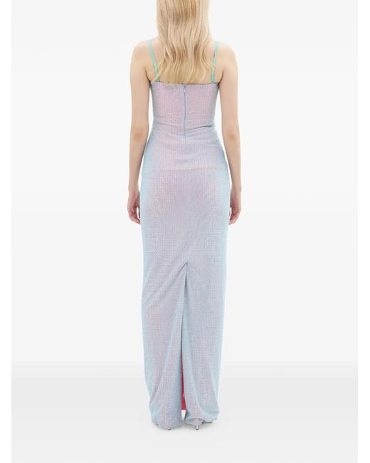 Area White Crystal-Embellished Maxi Dress