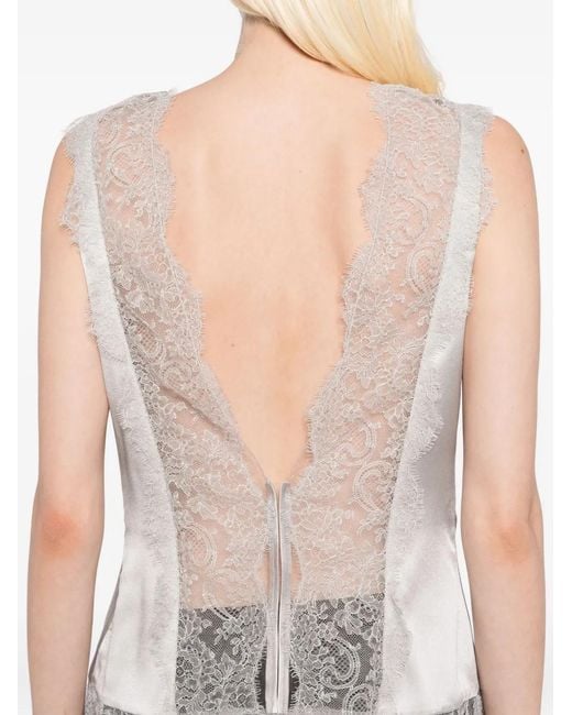 Tom Ford White Lace-Trimmed Sleeveless Top
