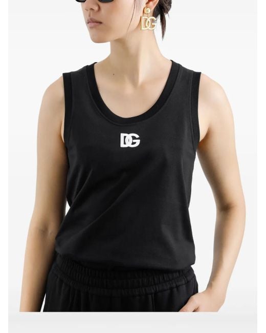 Dolce & Gabbana Black Dg Logo Tank Top