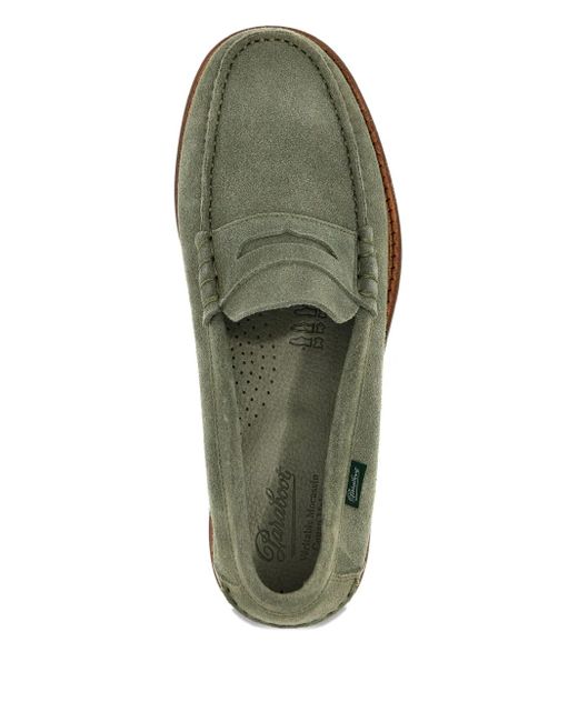 メンズ Paraboot Coraux スエード ペニーローファー Green