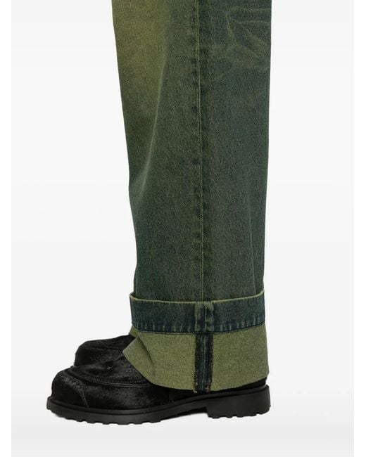 Simone Rocha Green Straight-Leg Jeans for men