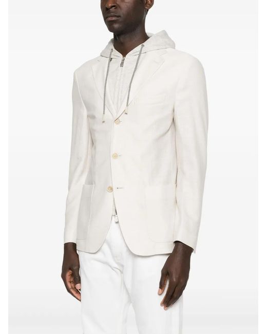 Eleventy White Layered Blazer for men
