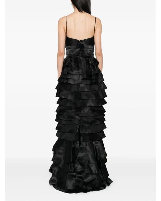Saiid Kobeisy Black Layered Organza Dress