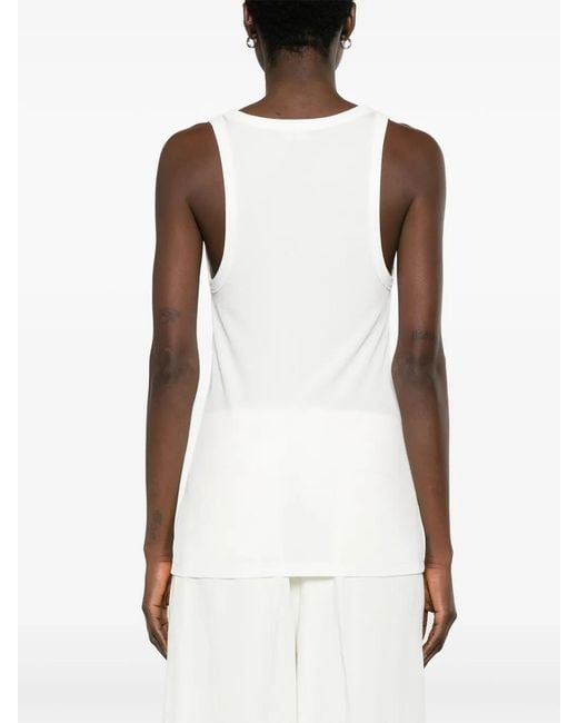 Fabiana Filippi White Fine-Ribbed Tank Top