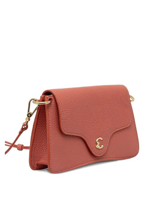 Coccinelle Pink C-Me Grained-Textured Flap Cross Body Bag