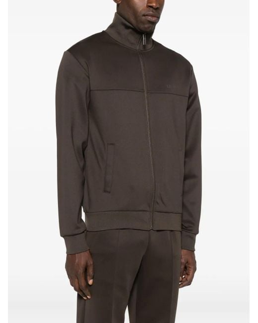Les Deux Brown Zip-Front Panelled Jacket for men
