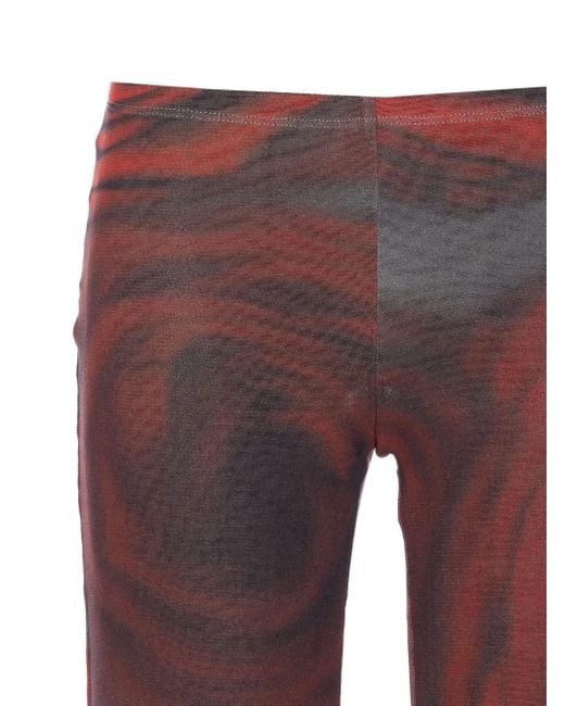 Jean Paul Gaultier Purple Rose-Print Mesh Trousers