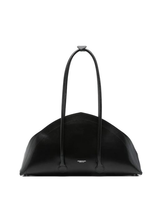 FEDERICO CINA Black Abgerundete Schultertasche