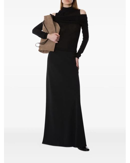 Alberta Ferretti Black High-Waisted Maxi Skirt