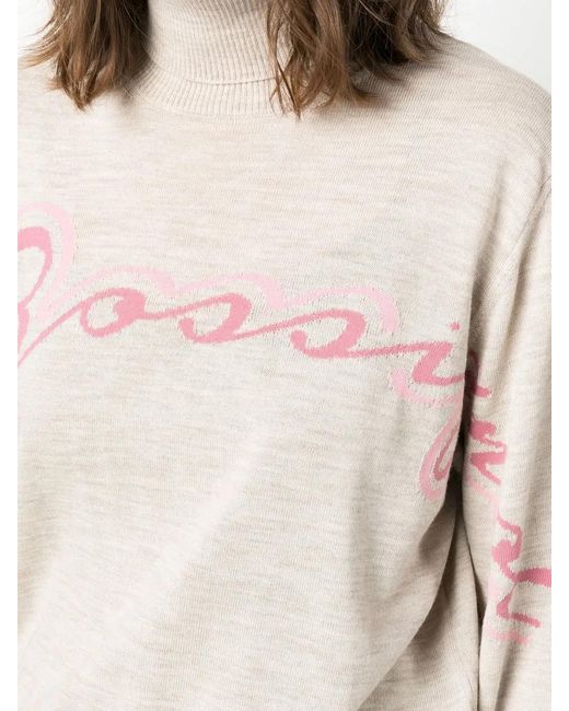 Rossignol Pink Logo-Intarsia Merino Wool-Blend Jumper