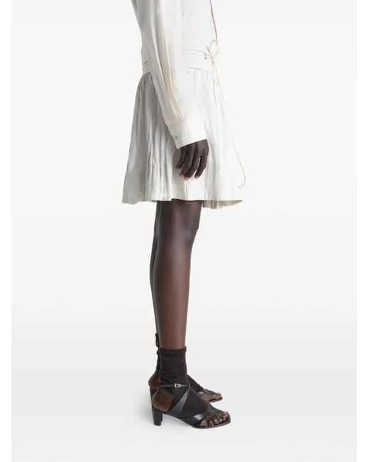 Lemaire White Crinkled Wrap Skirt