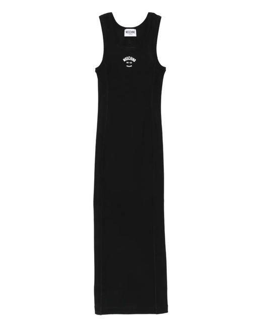 Moschino Maxi-Jurk Met Geborduurd Logo in het Black