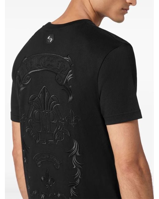 Philipp Plein Black Ss Gothic Plein T-Shirt for men