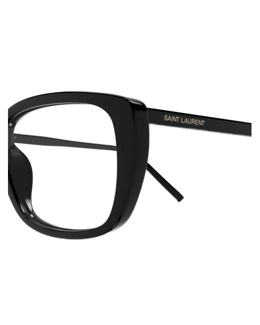 Saint Laurent Black Rectangle-Frame Glasses