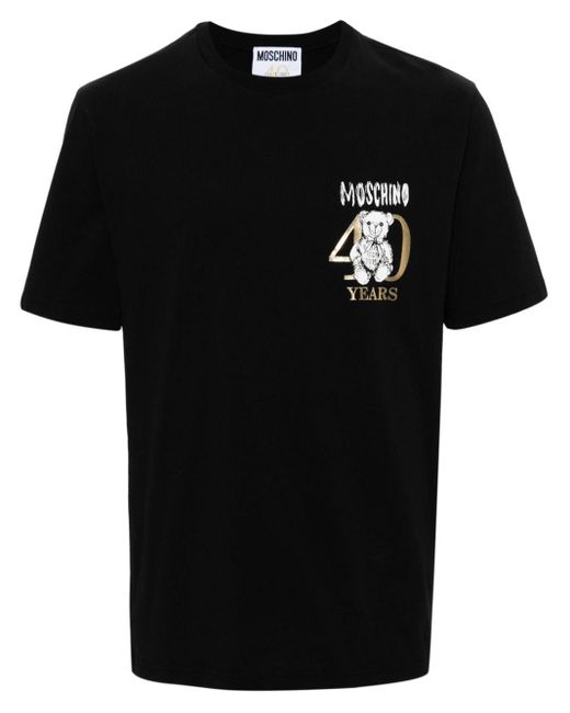 Moschino Black Teddy Bear-print Cotton T-shirt for men