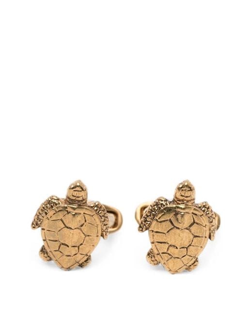 Roberto Cavalli Metallic Turtle-Motif Cufflinks for men