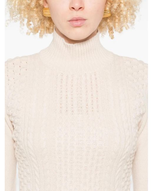 Maglione A Collo Alto di Twinset in White