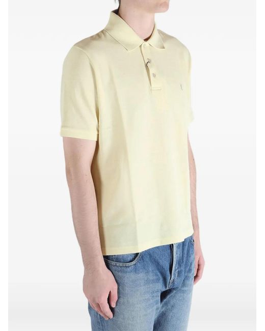 Saint Laurent Natural Short-Sleeve Polo Shirt for men