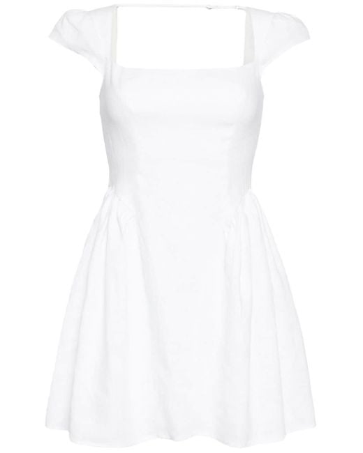 Reformation White Oaklyn Linen Dress