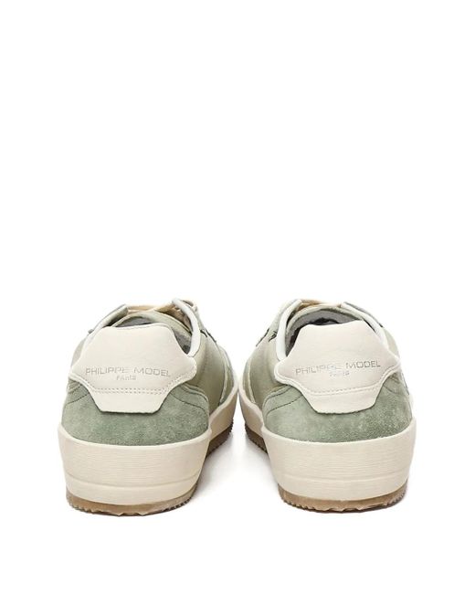 Philippe Model White Nice Lace-Up Suede Sneakers for men