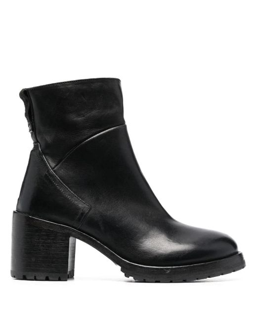 Moma Black 80Mm Heeled Leather Ankle Boots