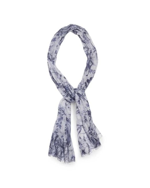 Orlebar Brown Blue Zephra Floral-Print Scarf for men