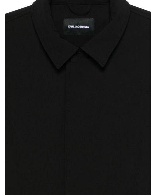 Karl Lagerfeld Black Buttoned Coat for men