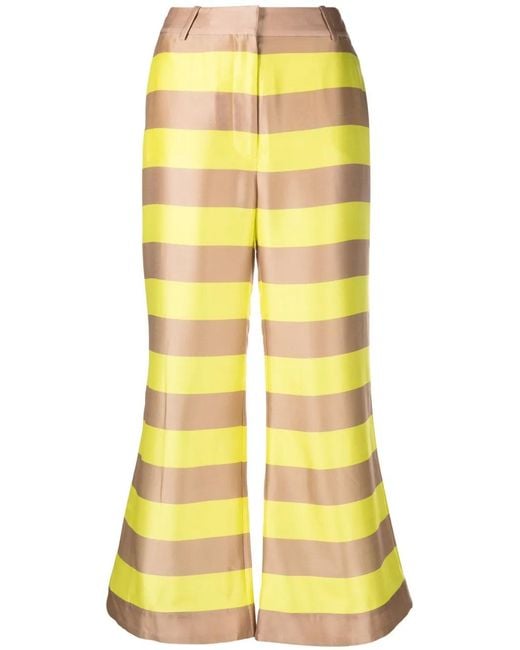 Zimmermann Yellow Wonderland Striped Flared Trousers